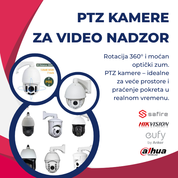 PTZ kamere za video nadzor – rotacija 360° i moćan optički zum